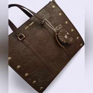 Betsey Johnson Skull Tote Bag | XOMATTIE Chocolate Brown | Limited Edition | NWT